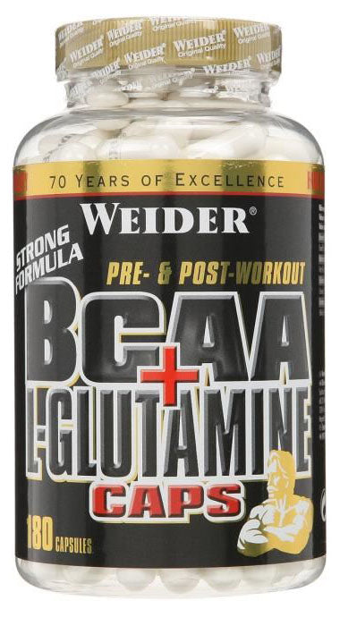 Weider BCAA + L-Glutamine Caps - 180 caps - Amino Acids and BCAAs at MySupplementShop by Weider