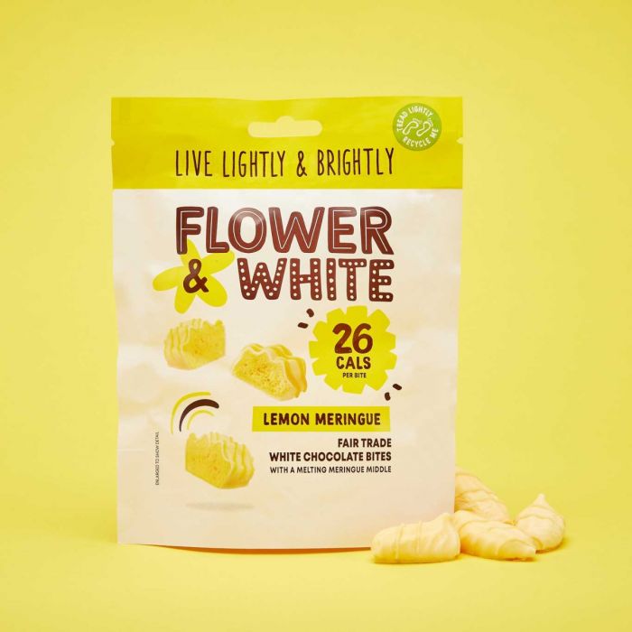 Flower & White Lemon Meringue Fairtrade Chocolate Bites 75g | High-Quality Health Foods | MySupplementShop.co.uk