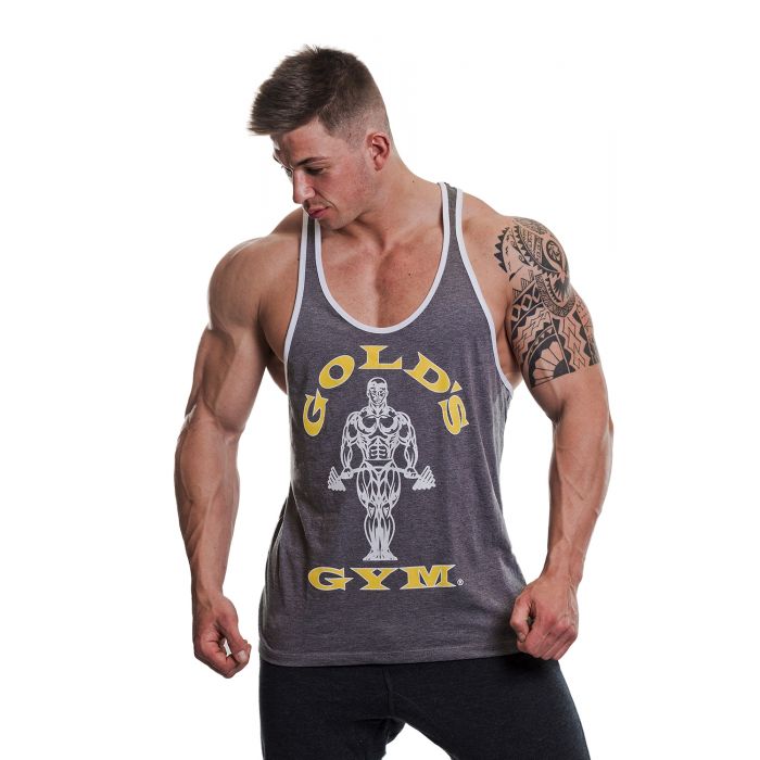 Golds Gym Muscle Joe Contrast Stringer - Gris/Blanc