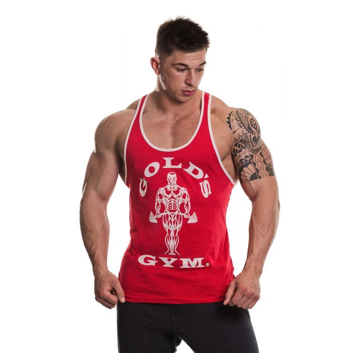 Golds Gym Muscle Joe Contrast Stringer - Rouge/Blanc