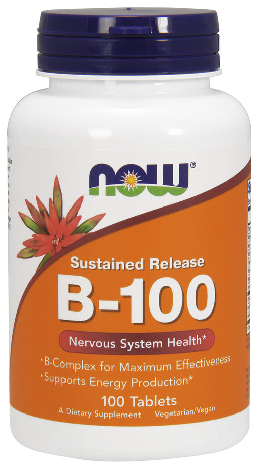 NOW Foods Vitamin B-100 Sustained Release - 100 tabs | High-Quality Vitamins & Minerals | MySupplementShop.co.uk
