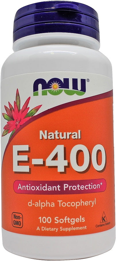 NOW Foods Vitamin E-400, Natural - 100 softgels | High-Quality Vitamins & Minerals | MySupplementShop.co.uk