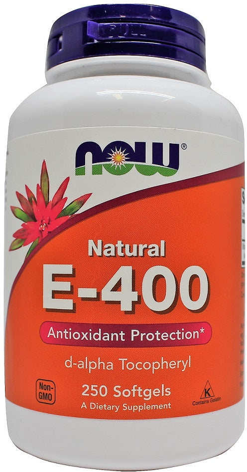 NOW Foods Vitamin E-400, Natural - 250 softgels | High-Quality Vitamins & Minerals | MySupplementShop.co.uk