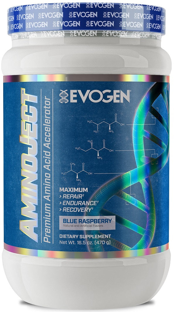 Evogen AminoJect, Blue Raspberry - 470 grams | High-Quality Pre & Post Workout | MySupplementShop.co.uk