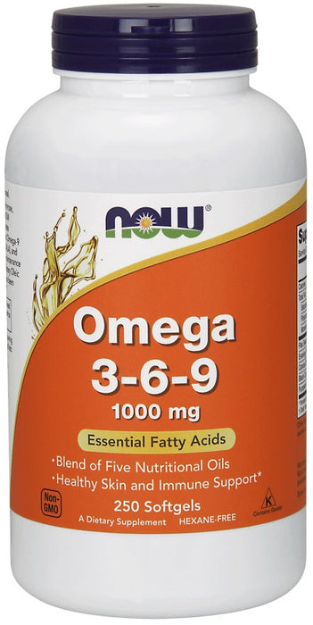 NOW Foods Omega 3-6-9, 1000mg - 250 softgels - Omegas, EFAs, CLA, Oils at MySupplementShop by NOW Foods