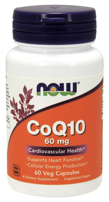 NOW Foods CoQ10, 60mg - 60 vcaps - Health and Wellbeing at MySupplementShop by NOW Foods