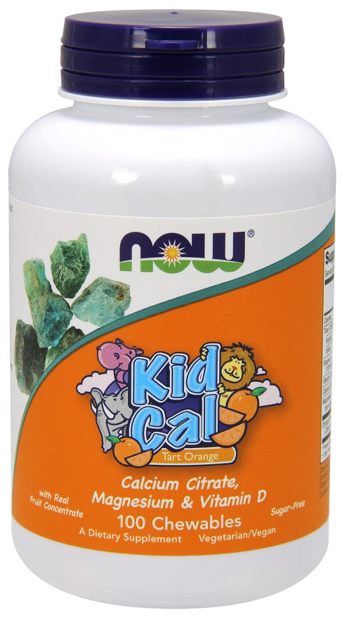 NOW Foods Kid Cal, Tart Orange - 100 chewables | High-Quality Vitamins & Minerals | MySupplementShop.co.uk