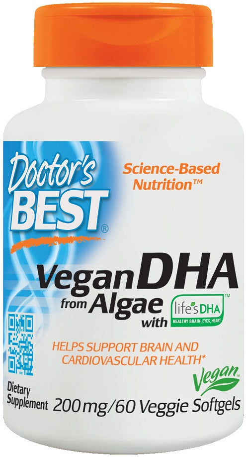 Doctor&#039;s Best Vegan DHA from Algae, 200mg - 60 veggie softgels - Omegas, EFAs, CLA, Oils at MySupplementShop by Doctor&#039;s Best