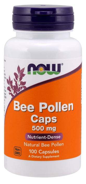 NOW Foods Bee Pollen, 500mg - 100 caps - Health and Wellbeing at MySupplementShop by NOW Foods