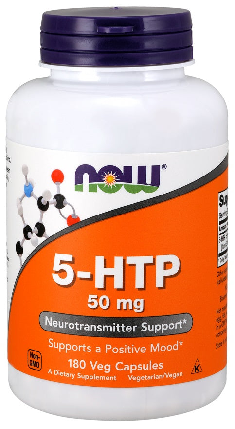 NOW Foods 5-HTP, 50mg - 180 vcaps | High-Quality Vitamins, Minerals & Supplements | MySupplementShop.co.uk