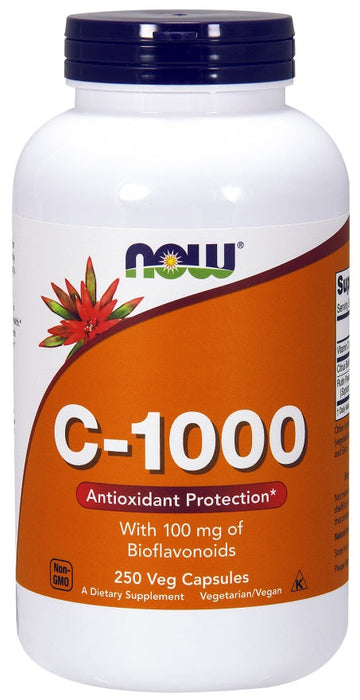 NOW Foods Vitamin C-1000 with 100mg Bioflavonoids - 250 vcaps - Vitamins & Minerals at MySupplementShop by NOW Foods