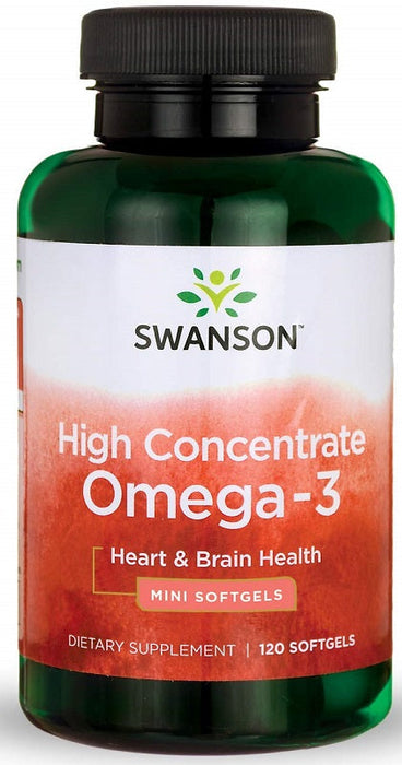 Swanson High Concentrate Omega-3 - 120 softgels - Omegas, EFAs, CLA, Oils at MySupplementShop by Swanson