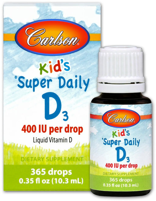 Carlson Labs Kid&#039;s Super Daily D3, 400 IU - 10 ml. - Vitamins &amp; Minerals at MySupplementShop by Carlson Labs