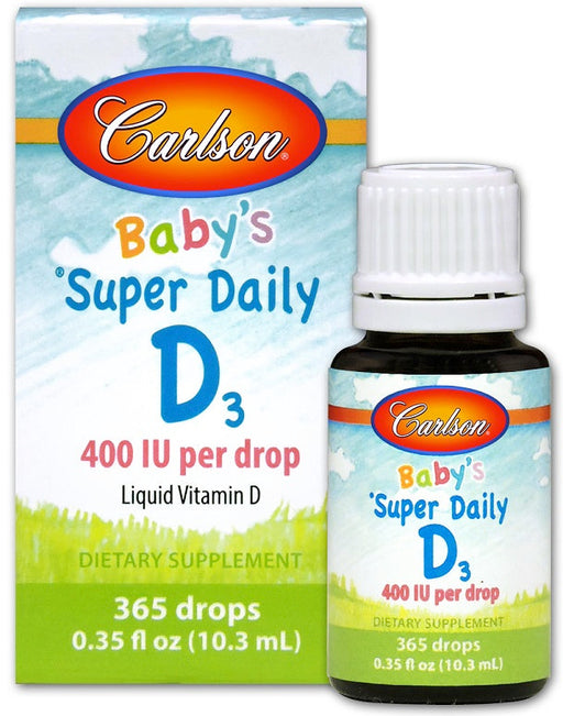 Carlson Labs Baby&#039;s Super Daily D3, 400 IU - 10 ml. - Health and Wellbeing at MySupplementShop by Carlson Labs