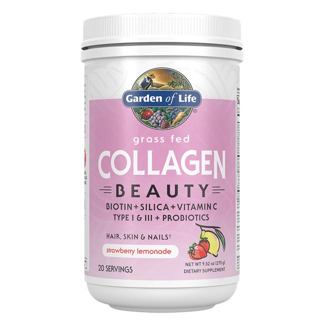 Garden of Life Grass Fed Collagen Beauty, Strawberry Lemonade - 270g | High-Quality Health and Wellbeing | MySupplementShop.co.uk