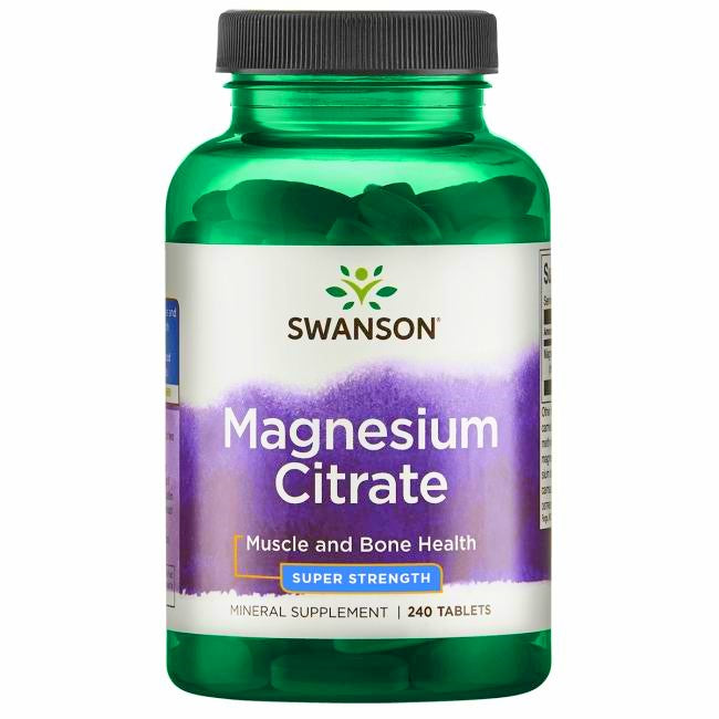 Swanson Magnesium Citrate, 225mg Super-Strength - 240 tabs - Vitamins & Minerals at MySupplementShop by Swanson