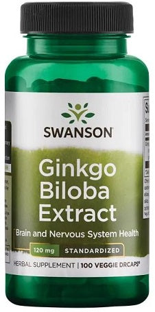 Swanson Ginkgo Biloba Extract, 120mg - 100 vcaps - Health and Wellbeing at MySupplementShop by Swanson