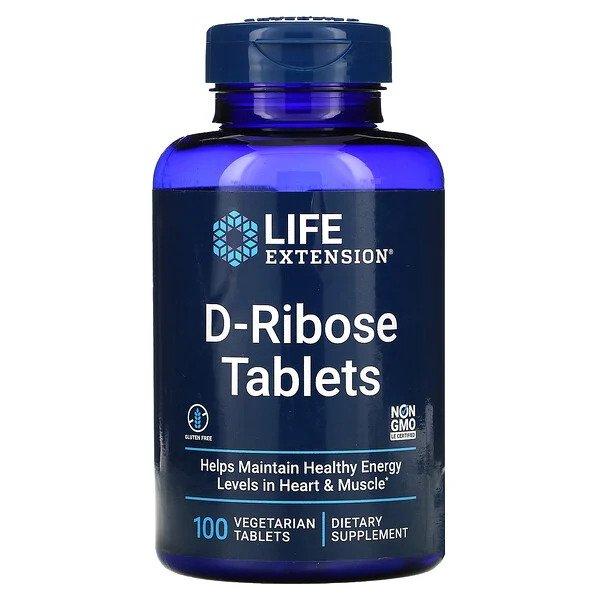 Life Extension D-Ribose Tablets - 100 vegetarian tabs | High-Quality Diet Shakes | MySupplementShop.co.uk