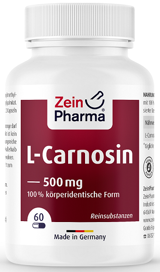 Zein Pharma L-Carnosine, 500mg - 60 caps - Health and Wellbeing at MySupplementShop by Zein Pharma