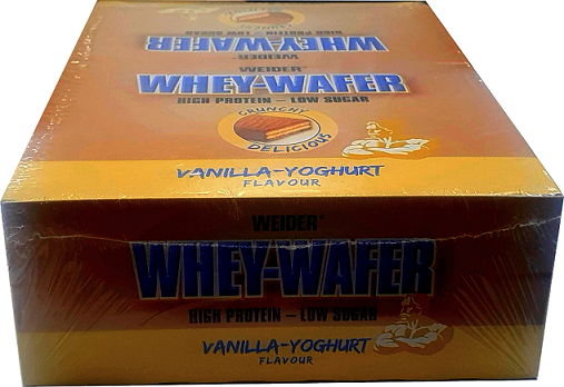 Weider Whey-Wafer, Vanilla Yoghurt - 12 bars | High-Quality Protein Bars | MySupplementShop.co.uk