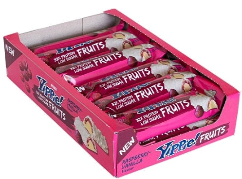 Weider Yippie! Fruits, Raspberry Vanilla - 12 bars (45 grams) | High-Quality Health Foods | MySupplementShop.co.uk