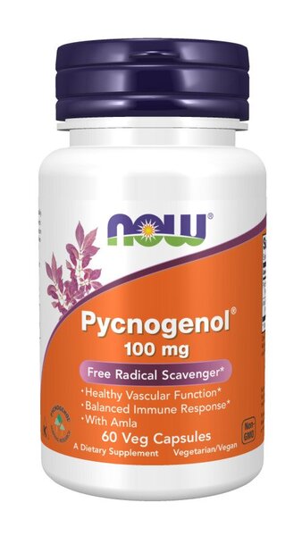 NOW Foods Pycnogenol, 100mg - 60 vcaps - Health and Wellbeing at MySupplementShop by NOW Foods