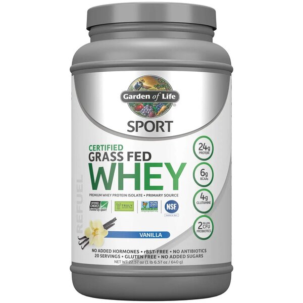 Garden of Life Sport Certified Grass Fed Whey Protein, Vanilla - 640g | High-Quality Protein | MySupplementShop.co.uk