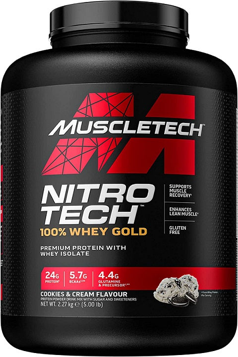 MuscleTech Nitro-Tech 100% Whey Gold, Cookies &amp; Cream - 2270 grams (EAN 631656256352) - Protein at MySupplementShop by MuscleTech