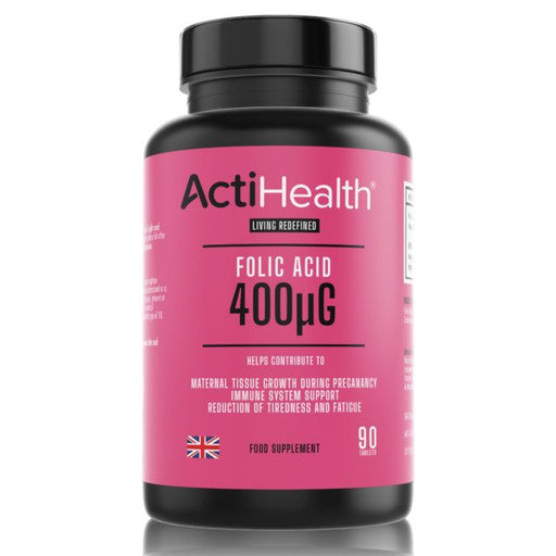 ActiHealth Folic Acid, 400mcg - 90 tabs | High-Quality Vitamin B9 (Folic Acid) | MySupplementShop.co.uk