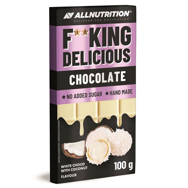 Allnutrition Fitking Delicious Chocolate, White Choco with Coconut - 100g | High-Quality Chocolate | MySupplementShop.co.uk