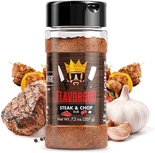 FlavorGod Steak & Chop Rub - 207g | High-Quality Health Foods | MySupplementShop.co.uk