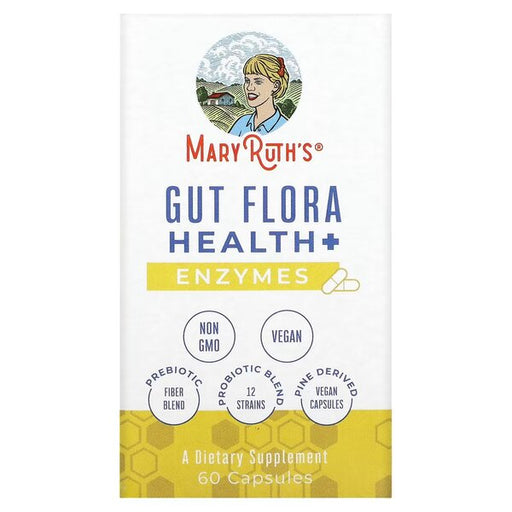 MaryRuth Organics Gut Flora Health+ Enzymes - 60 caps | High-Quality Sports Supplements | MySupplementShop.co.uk