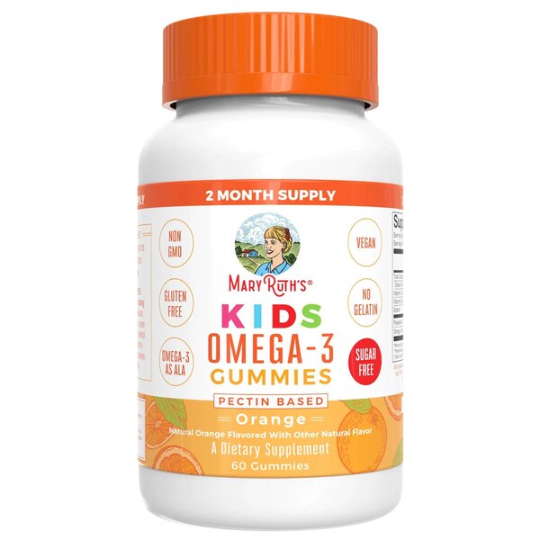 MaryRuth Organics Kids Omega-3 Gummies, Orange - 60 gummies | High-Quality Sports Supplements | MySupplementShop.co.uk