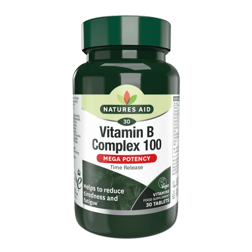 Natures Aid Vit B Complex 100mg Time Release 30 Tablets | High-Quality Vitamins & Supplements | MySupplementShop.co.uk