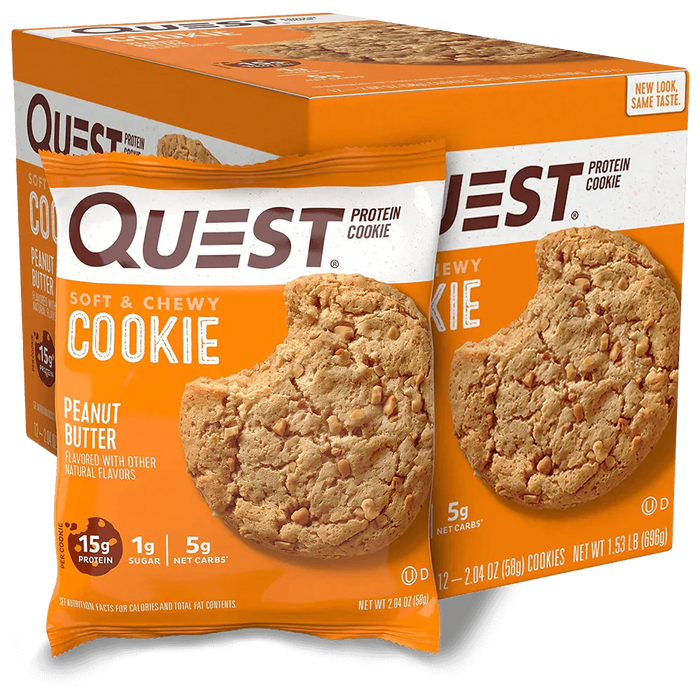 Quest Nutrition Cookie 12x59g Peanut Butter - Health Foods at MySupplementShop by Quest Nutrition